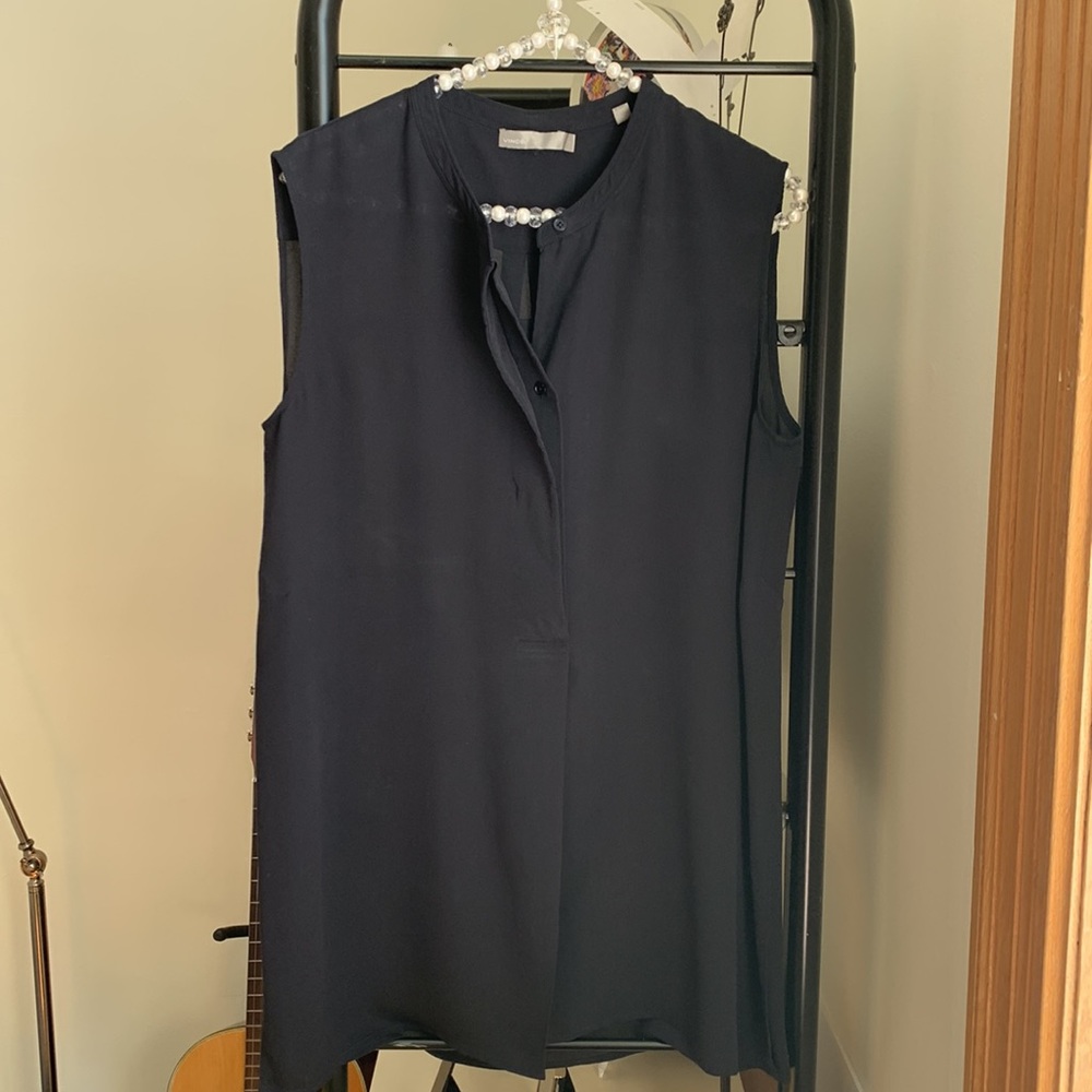 Vince | navy silk tunic size m